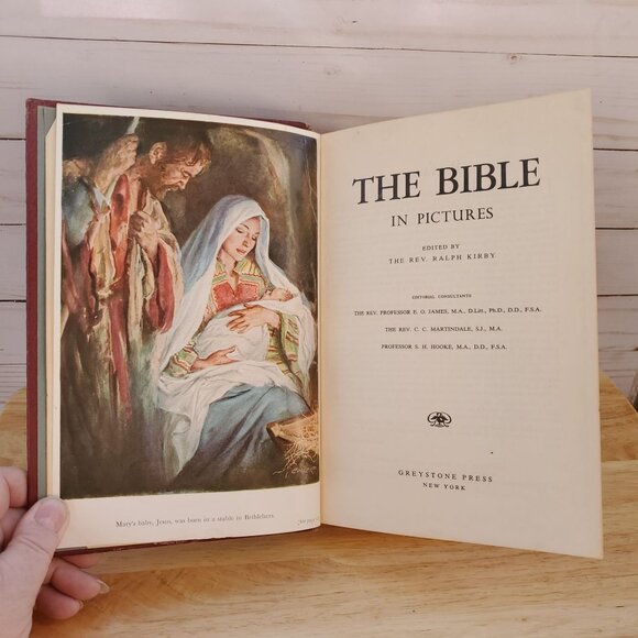 The Bible In Pictures Hardcover Greystone Press 1956 Ed. Illustrated Religious - Picture 11 of 16